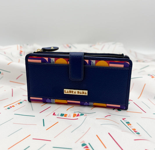 Portafoglio TILDA pelle blu gitano e stampa House of the Sun + Star Box ✨