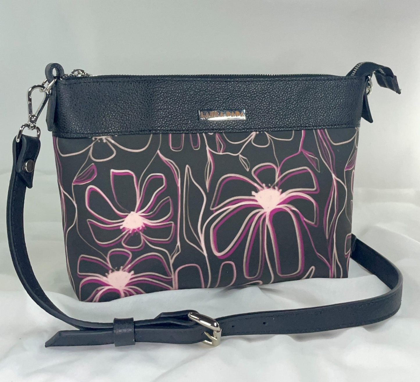 Tracolla MONDRIAN 4in1 nera e stampa Light Bloom - su ordinazione