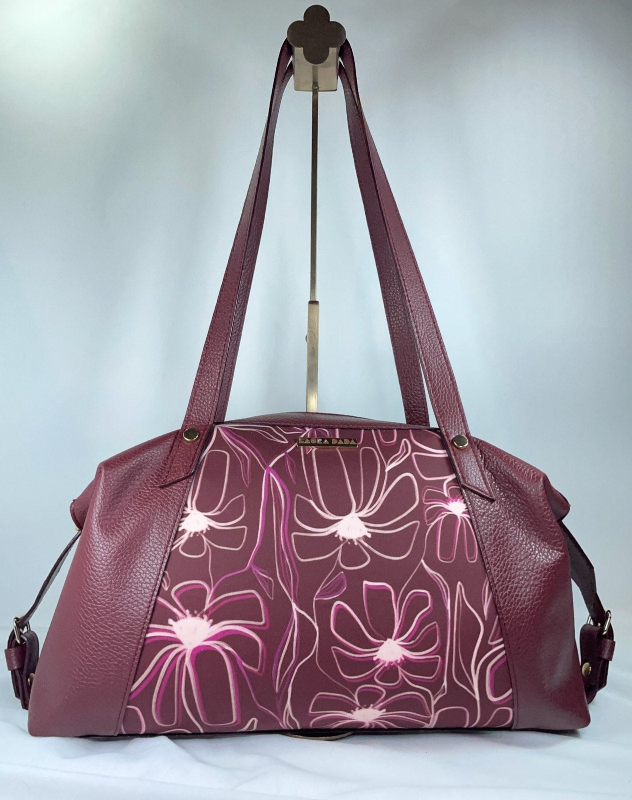 BOTERO vera pelle borgogna e stampa Light Bloom