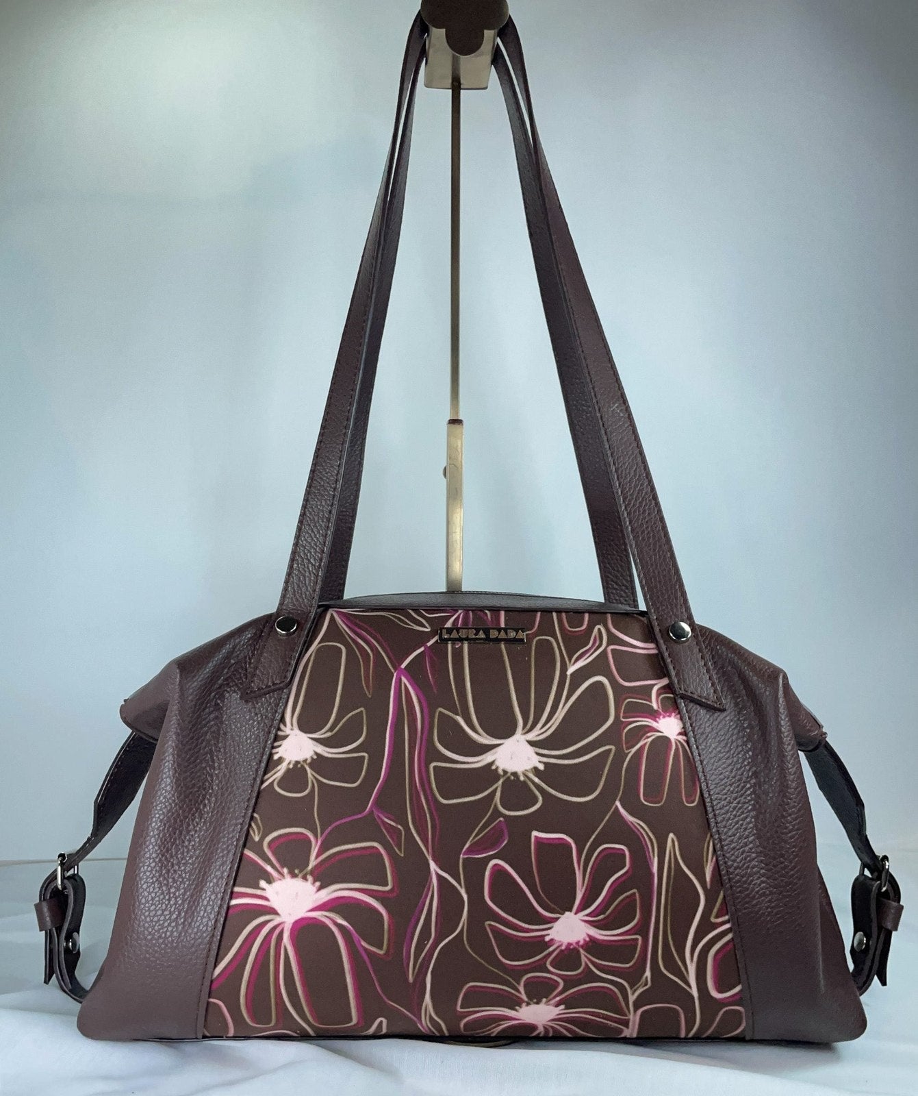 BOTERO vera pelle caffè e stampa Light Bloom