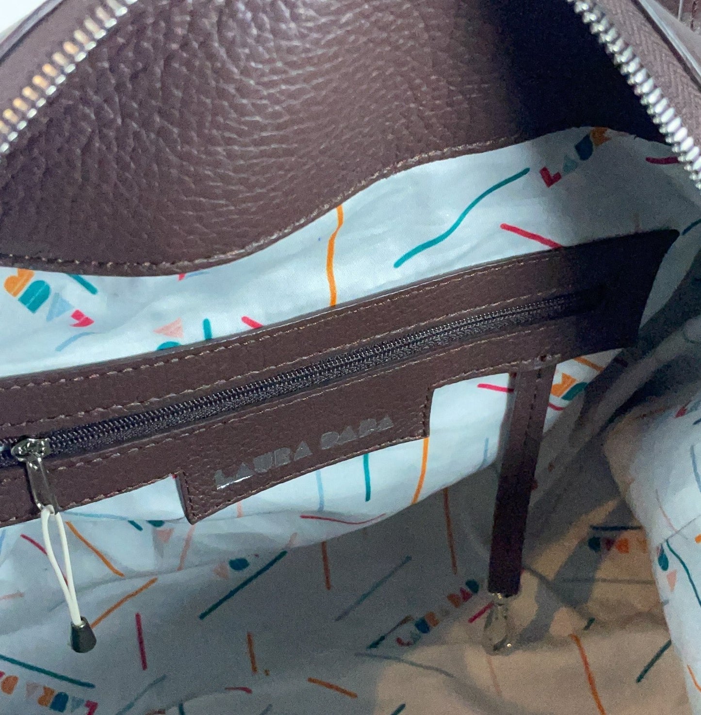 BOTERO vera pelle caffè e stampa Light Bloom