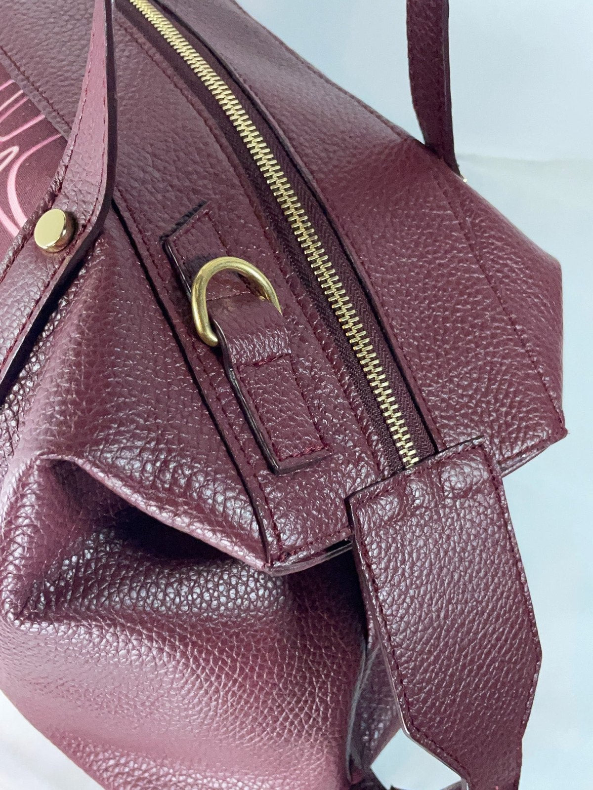 BOTERO vera pelle borgogna e stampa Light Bloom