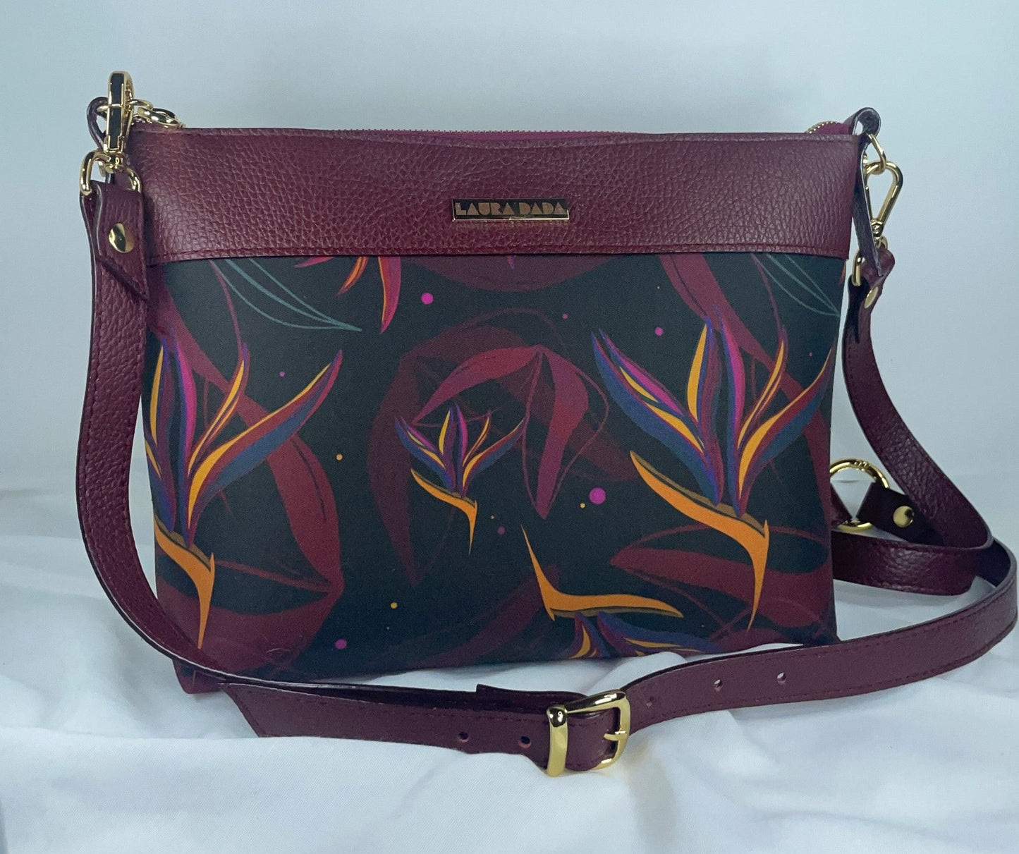 Tracolla MONDRIAN 4in1 Borgogna e stampa Sterlizia - piccolissimo difetto interno