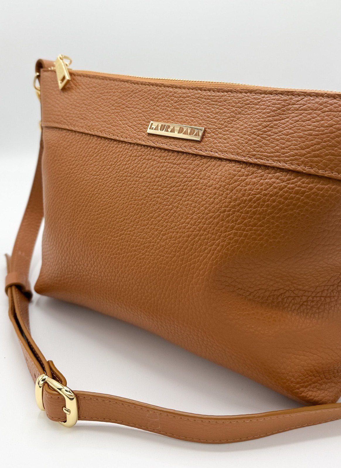 Tracolla MONDRIAN 4in1 monocolore in pelle cuoio