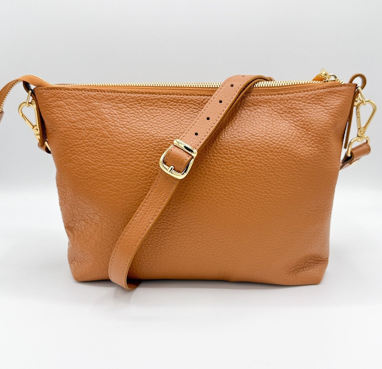 Tracolla MONDRIAN 4in1 monocolore in pelle cuoio