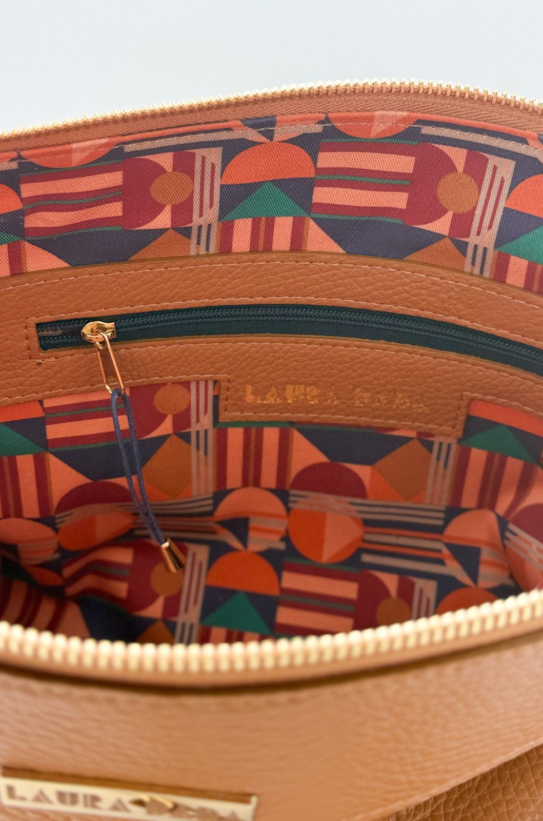 Tracolla MONDRIAN 4in1 monocolore in pelle cuoio