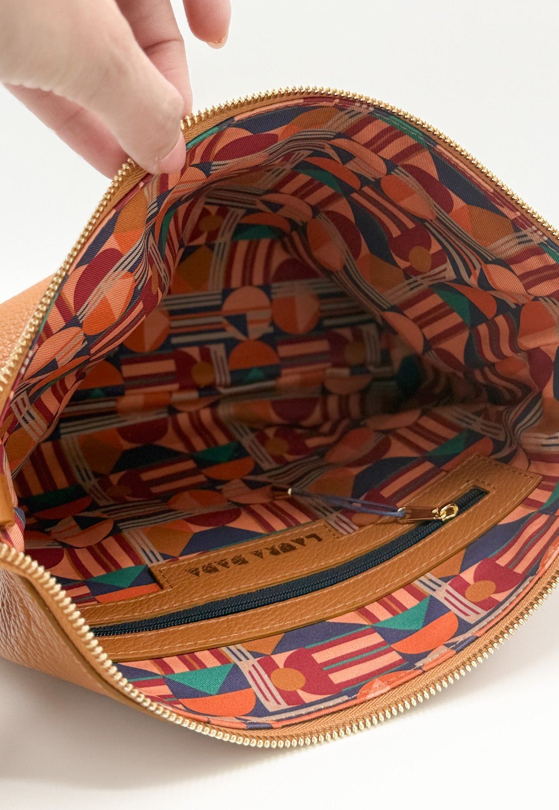 Tracolla MONDRIAN 4in1 monocolore in pelle cuoio