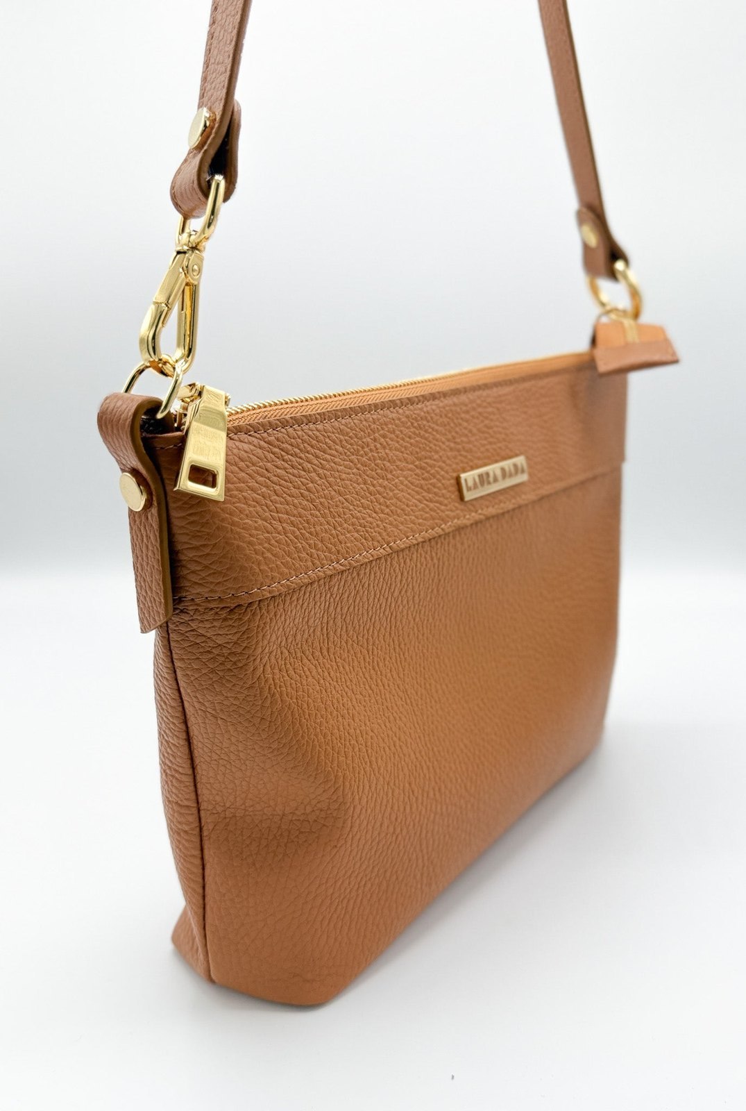 Tracolla MONDRIAN 4in1 monocolore in pelle cuoio