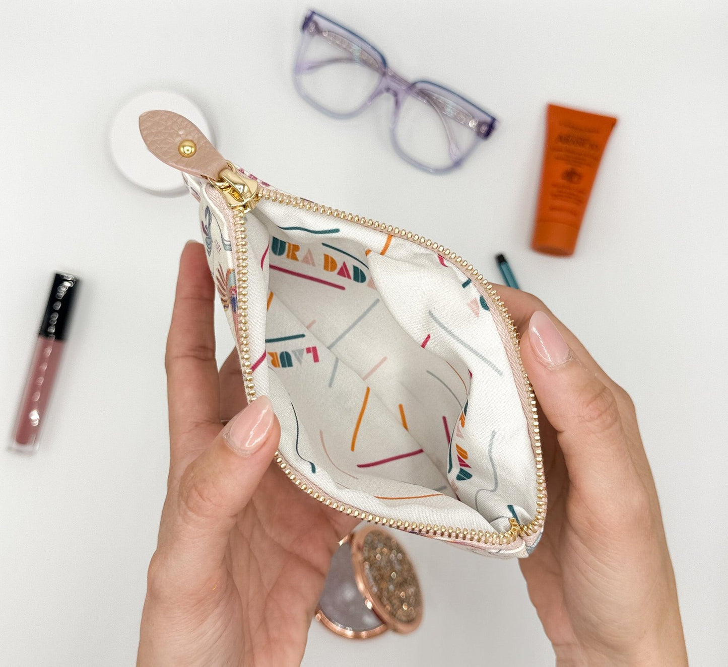 Pochette WONDER MINI con stampa Colibrì rosa