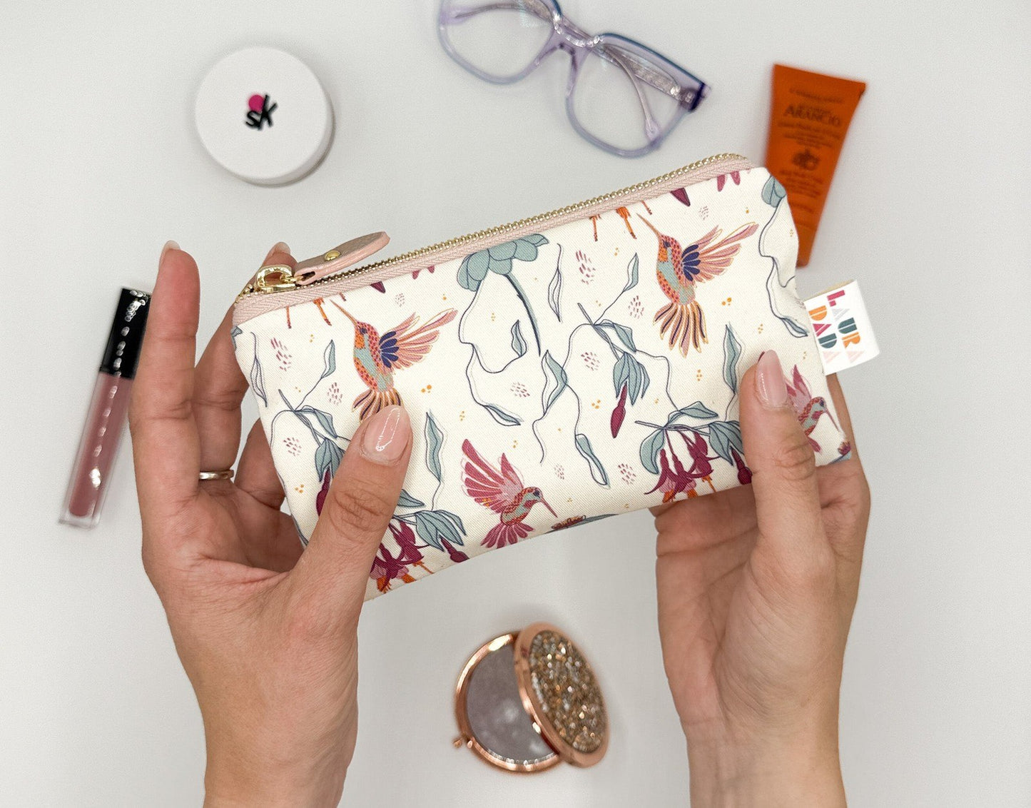 Pochette WONDER MINI con stampa Colibrì rosa