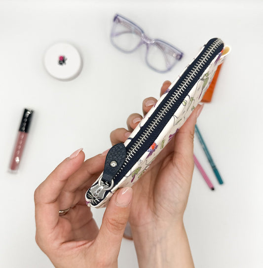 Pochette WONDER MINI con stampa Colibrì viola