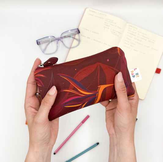 Pochette WONDER MINI con stampa Sterlizia borgogna