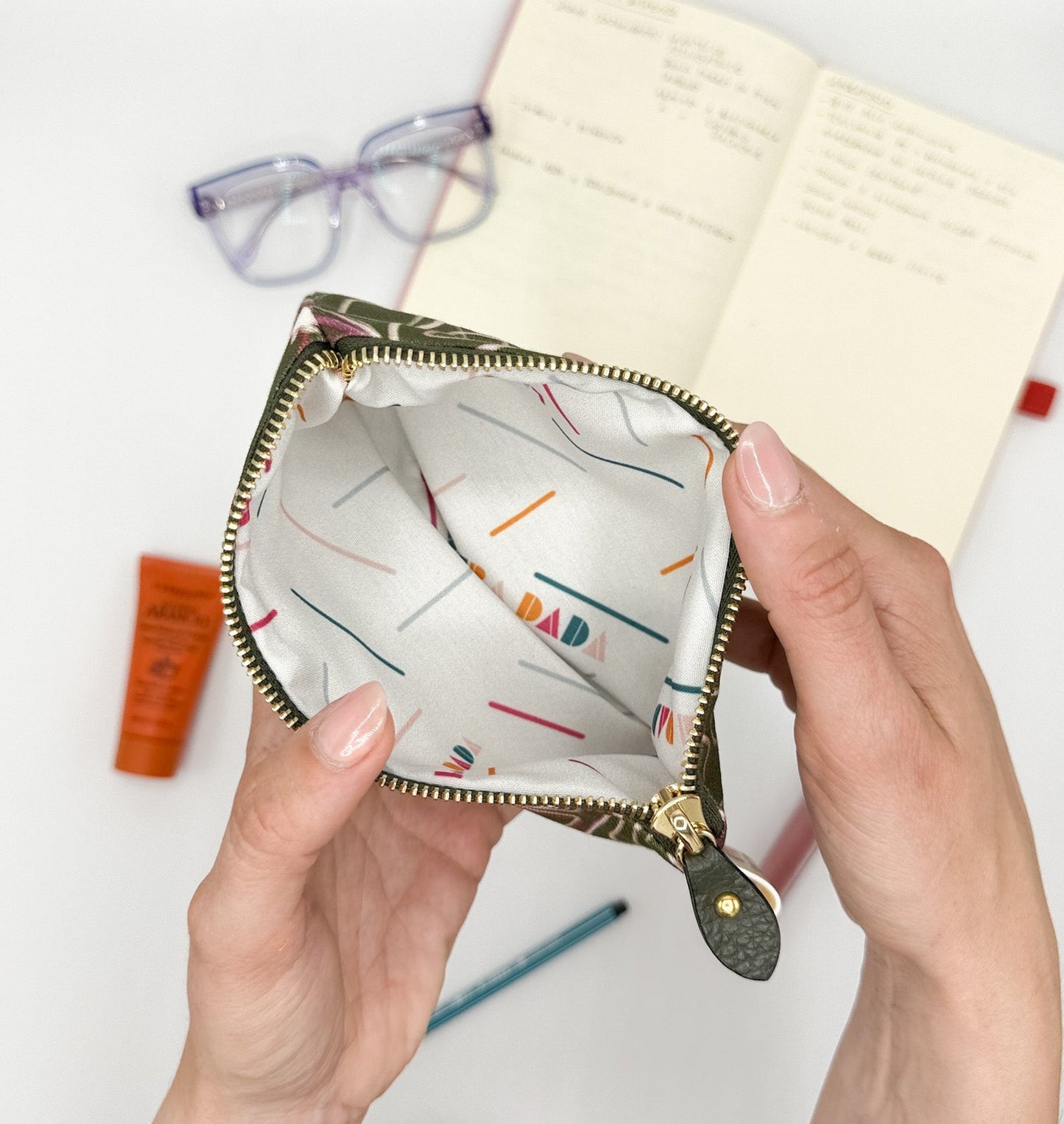 Pochette WONDER MINI con stampa Light bloom verde