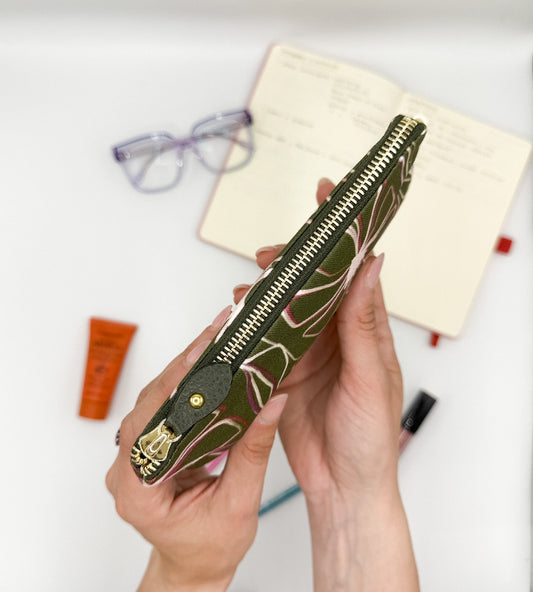 Pochette WONDER MINI con stampa Light bloom verde