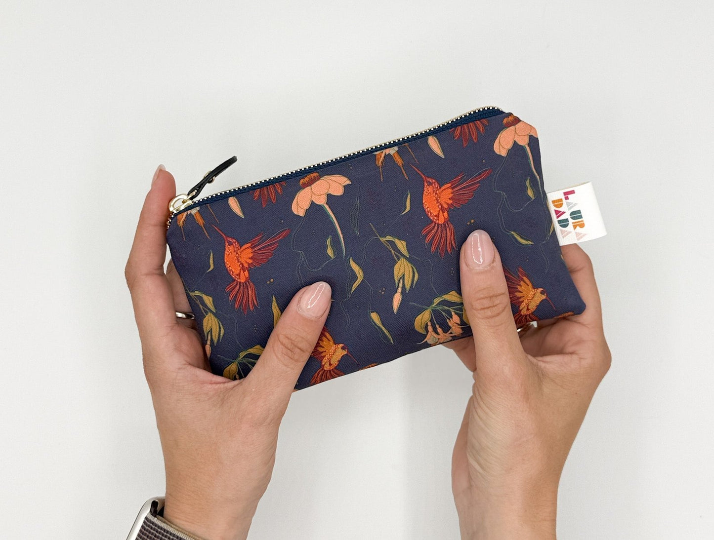 WONDER MINI pochette e stampa COLIBRì sfondo blu