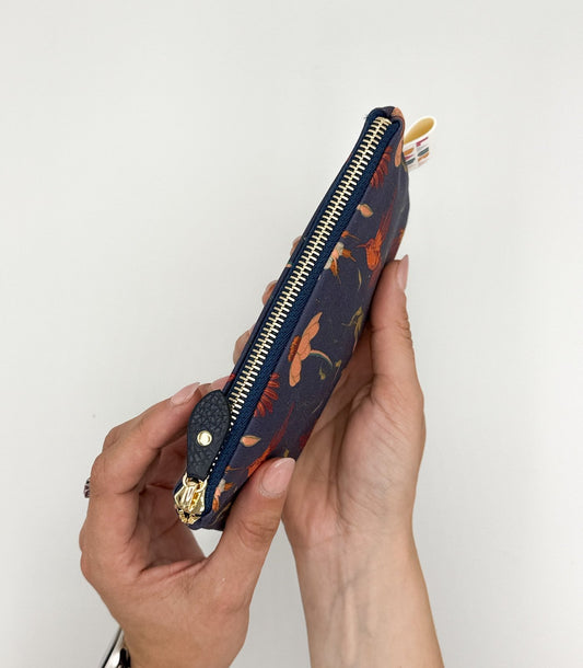 WONDER MINI pochette e stampa COLIBRì sfondo blu