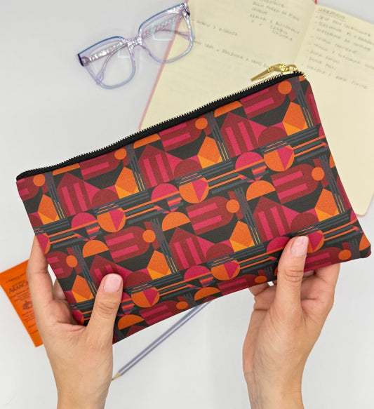 Pochette WONDER midi nera e stampa House of the Sun