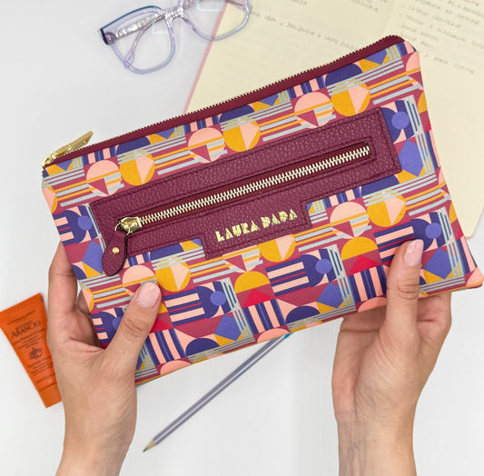 Pochette WONDER midi ciclamino e stampa House of the Sun