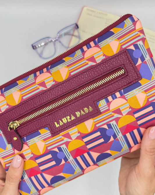 Pochette WONDER midi ciclamino e stampa House of the Sun