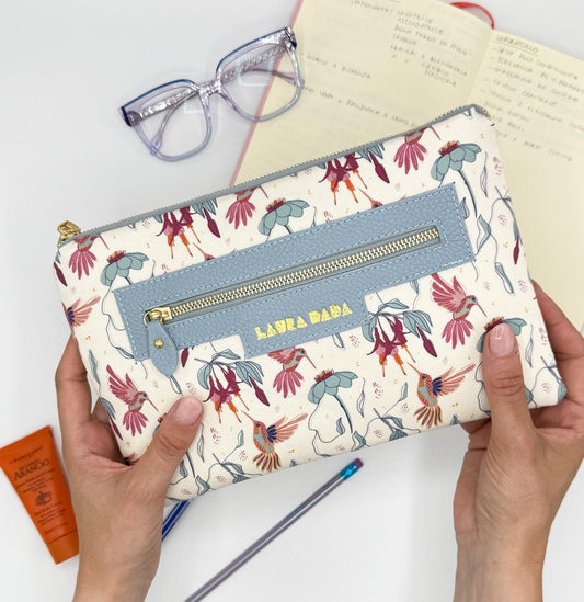 Pochette WONDER midi artico e stampa Colibrì