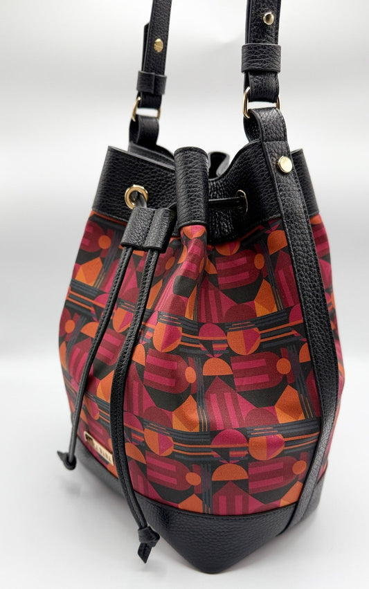 Secchiello KUSAMA nero e stampa House of the Sun