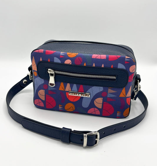 Tracolla Florence blu notte e stampa Circus