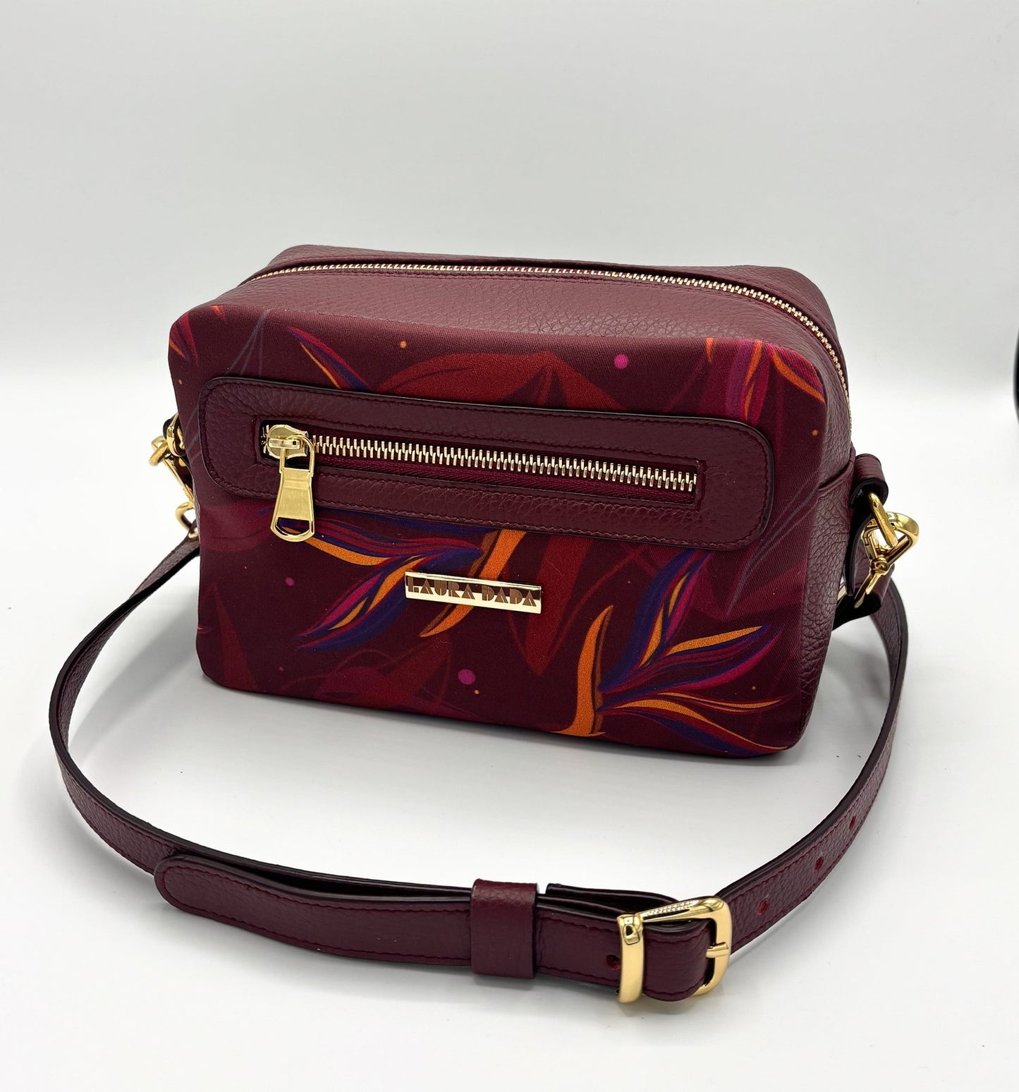 Tracolla Florence Borgogna e stampa Sterlizie - su ordinazione