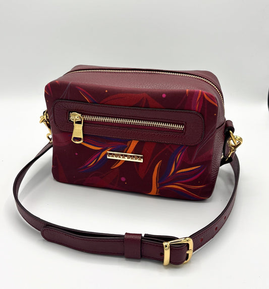 Tracolla Florence Borgogna e stampa Sterlizie - su ordinazione