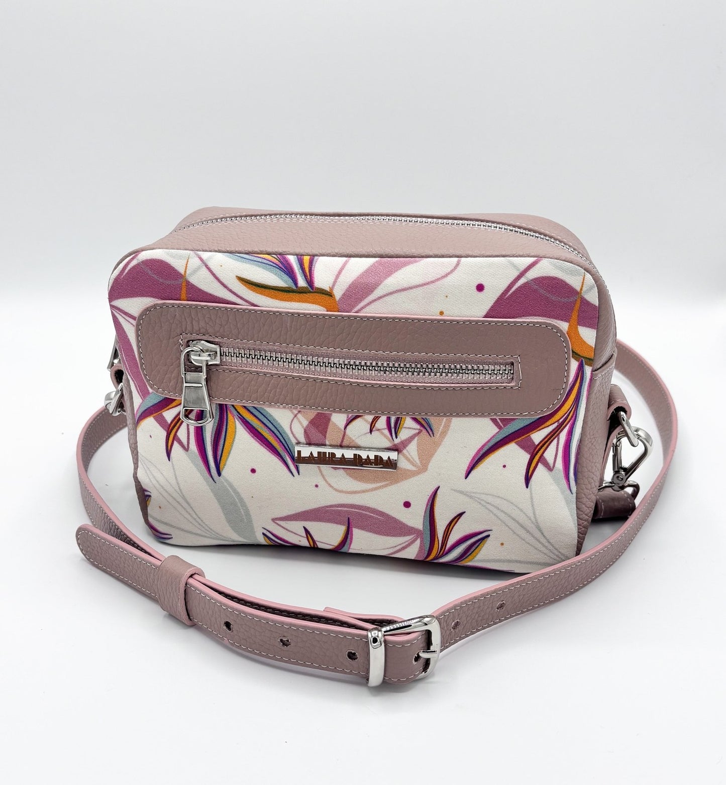 Tracolla Florence quarzo rosa e stampa Sterlizie