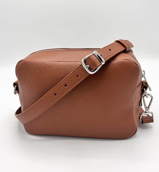 Tracolla Florence caramello e stampa Riverside