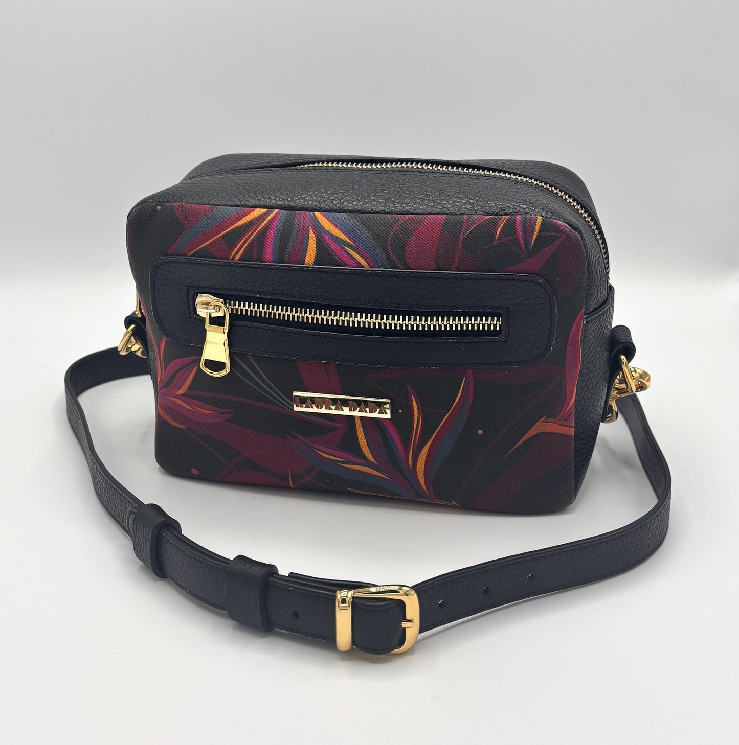 Tracolla Florence nera e stampa Sterlizie - su ordinazione