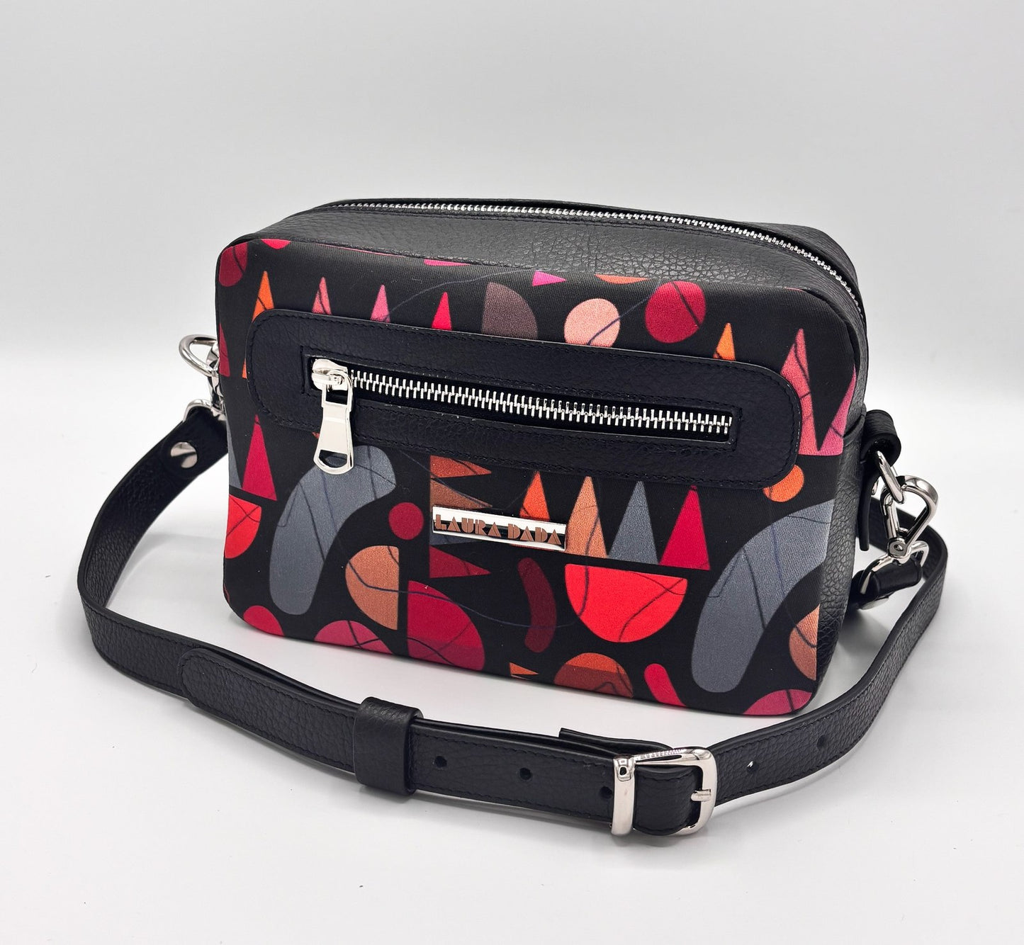 Tracolla Florence nera e stampa Circus