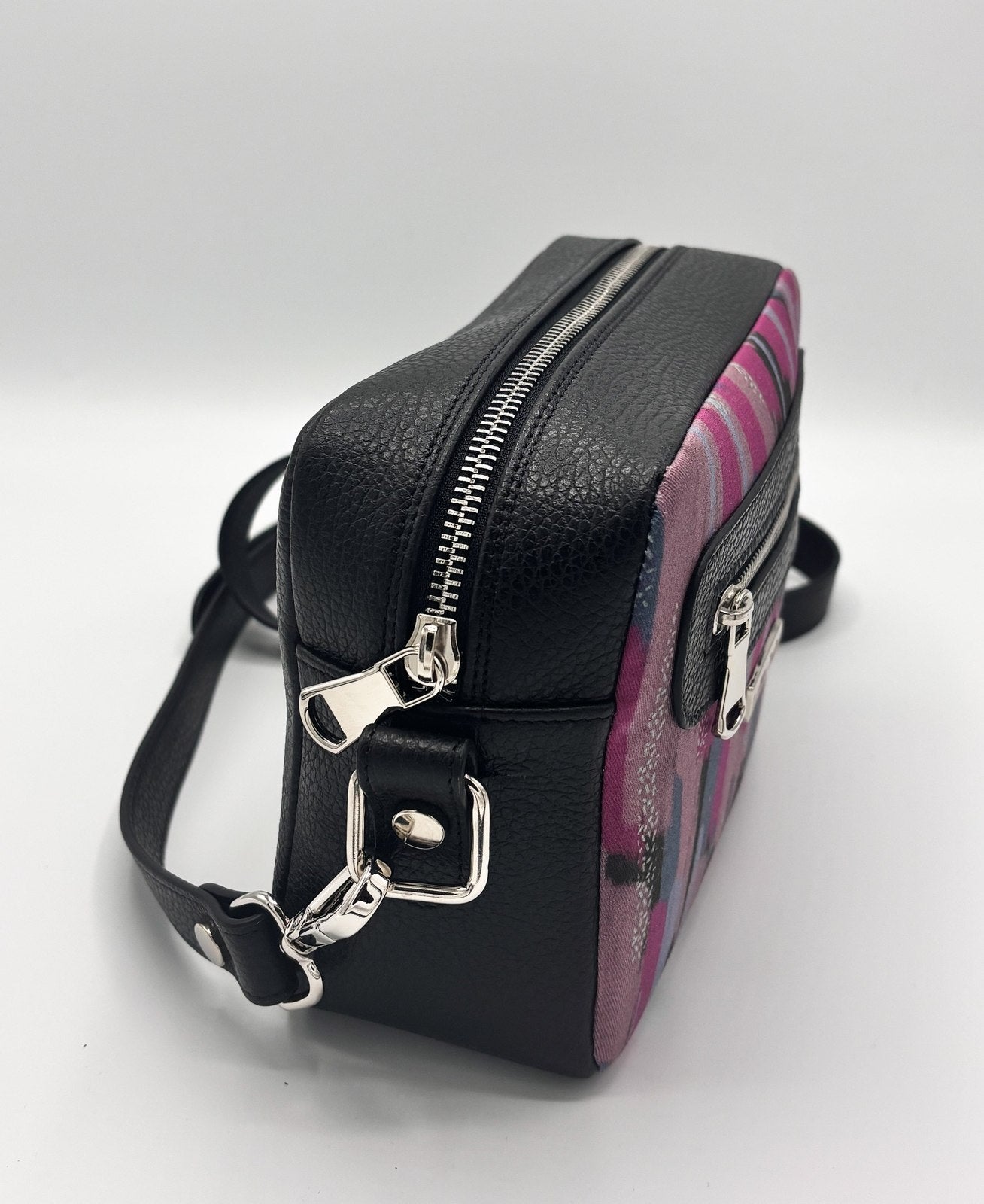 Tracolla Florence nera e stampa Brush