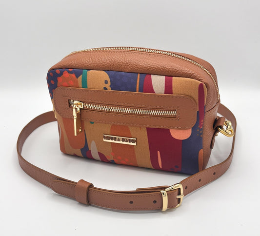 Tracolla Florence cuoio e stampa Riverside: prezzo speciale per piccolo difetto