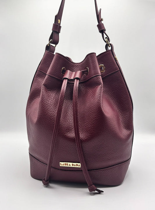 Secchiello KUSAMA Borgogna e interno stampato a scelta - su ordinazione