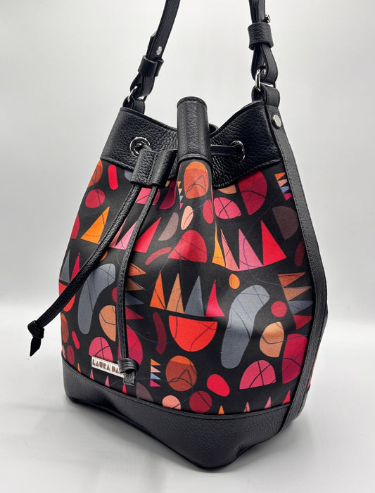 Secchiello KUSAMA nero e stampa Circus