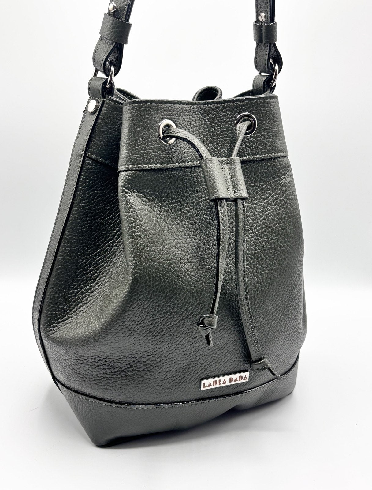 Secchiello KUSAMA verde oliva e interno Light Bloom