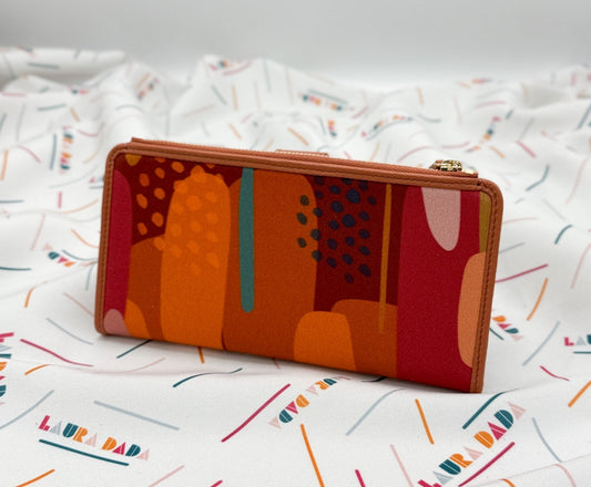 Portafoglio TILDA pelle terracotta e stampa Riverside + Star Box