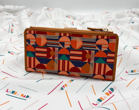 Portafoglio TILDA pelle cuoio e stampa House of the Sun + Star Box