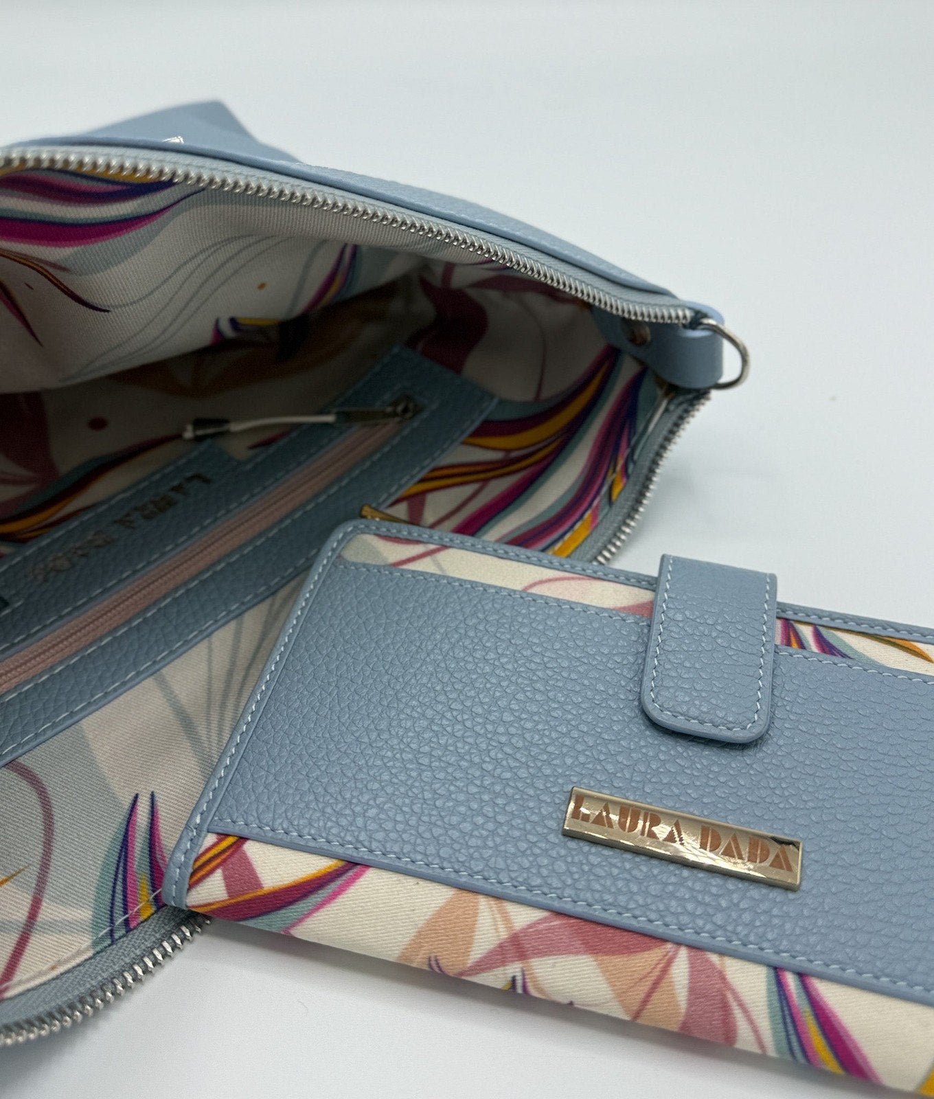 Tracolla MONDRIAN 4in1 monocolore in pelle artico - stampa interna