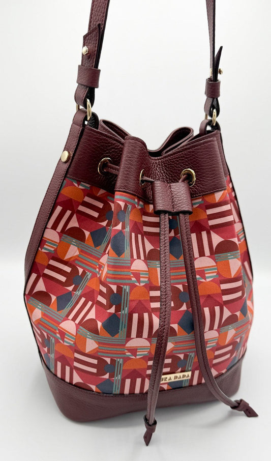 Secchiello KUSAMA borgogna e stampa House of the Sun