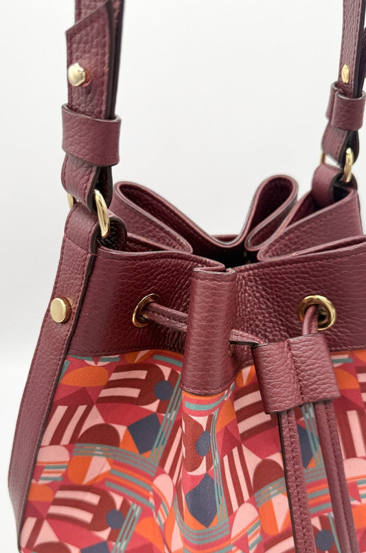 Secchiello KUSAMA borgogna e stampa House of the Sun