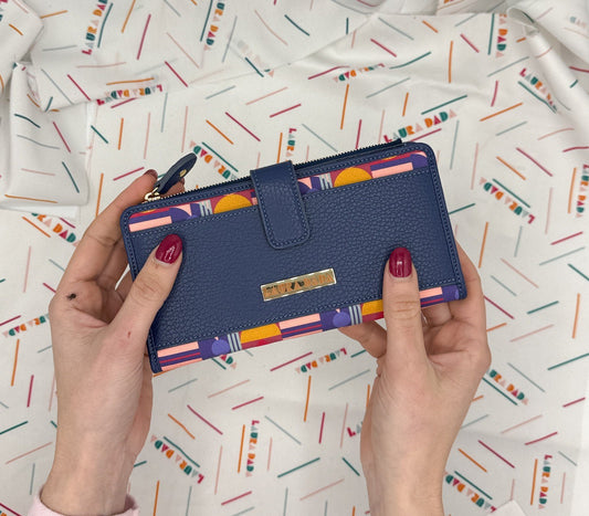 Portafoglio TILDA pelle blu gitano e stampa House of the Sun + Star Box ✨