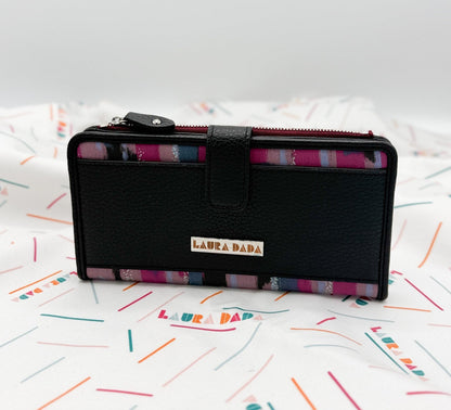 Portafoglio TILDA pelle nera e stampa Brush + Star Box ✨