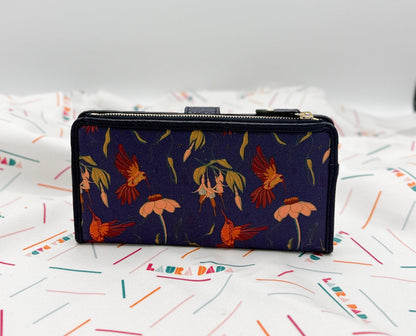 Portafoglio TILDA pelle blu notte e stampa Colibrì + Star Box ✨