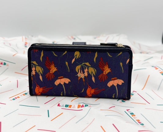 Portafoglio TILDA pelle blu notte e stampa Colibrì + Star Box ✨