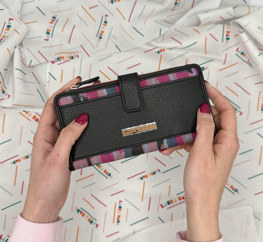 Portafoglio TILDA pelle nera e stampa Brush + Star Box ✨