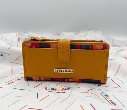 Portafoglio TILDA pelle senape e stampa Riverside + Star Box ✨