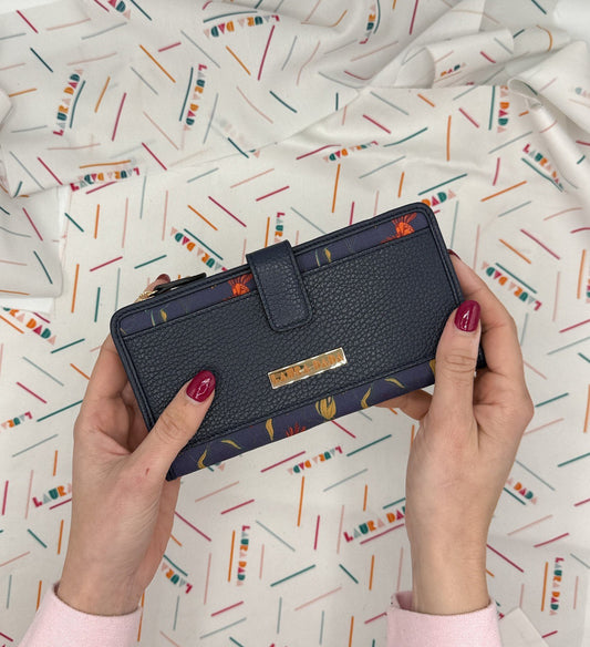 Portafoglio TILDA pelle blu notte e stampa Colibrì + Star Box ✨