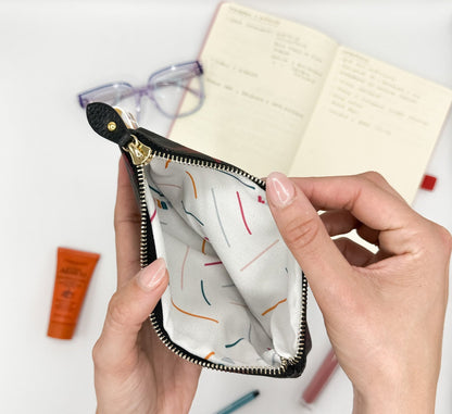 Pochette WONDER MINI con stampa Colibrì nera